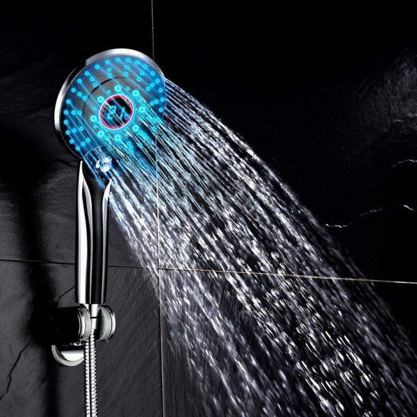 SearchFindOrder LED Color Shower Head with Temperature Display