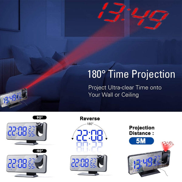 SearchFindOrder LED Digital Projection Alarm Clock