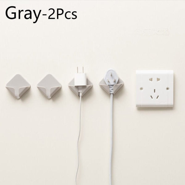 SearchFindOrder Light Grey Power Cord Holding Wall Hook (2 Pieces)