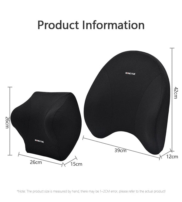 SearchFindOrder Memory Foam Car Lumbar Headrest Neck and Back Support Pillow