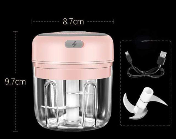 SearchFindOrder Mini Choppers Pink250ml USB Rechargeable Mini Crusher/Chopper