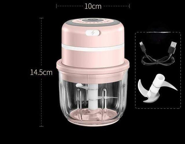 SearchFindOrder Mini Choppers Pink 300ML USB Rechargeable Mini Crusher/Chopper
