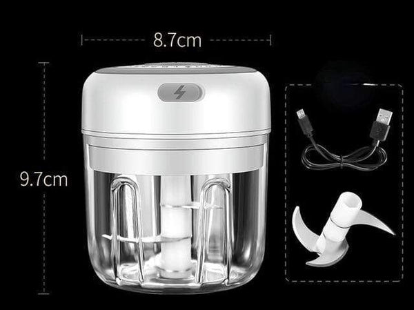 SearchFindOrder Mini Choppers White 250ml USB Rechargeable Mini Crusher/Chopper