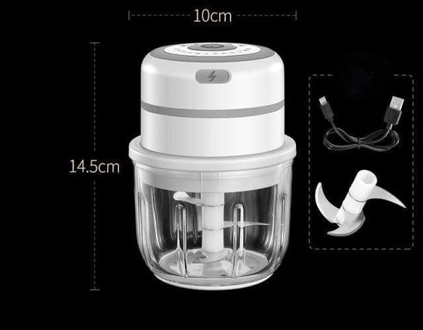 SearchFindOrder Mini Choppers White 300ML USB Rechargeable Mini Crusher/Chopper