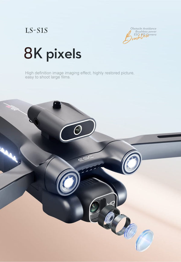 SearchFindOrder Mini Foldable Quadcopter 8K HD Professional Drone with Obstacle Avoidance & 3km Aerial Photography Range