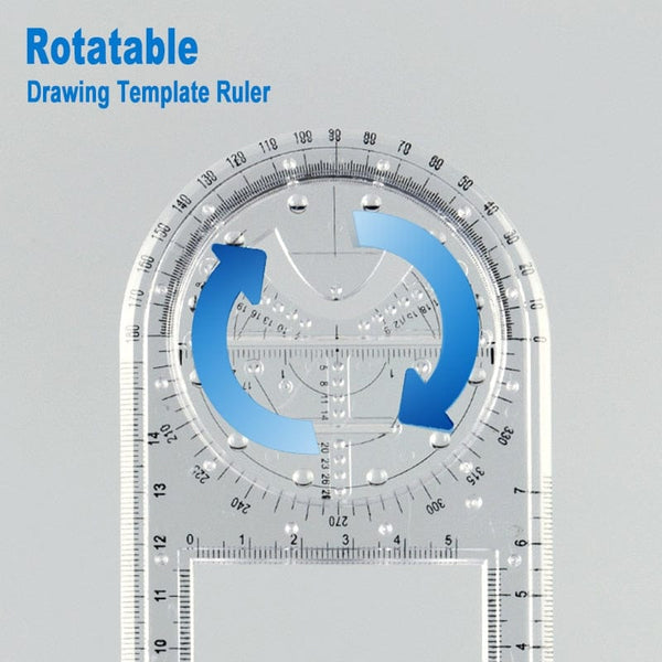 SearchFindOrder Multifunction Geometric Rotatable Drafting Measuring Tool