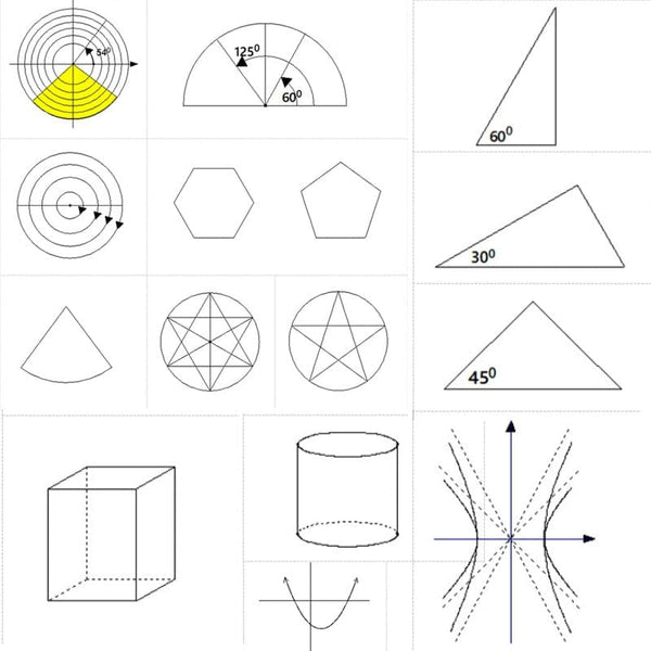 SearchFindOrder Multifunction Geometric Rotatable Drafting Measuring Tool