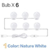 SearchFindOrder Nature White 6 Bulbs Hollywood Style Vanity Mirror USB LED Lights