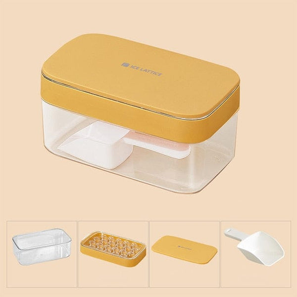 SearchFindOrder Orange Set Round Ice Cube Tray with Storage with Swift Release