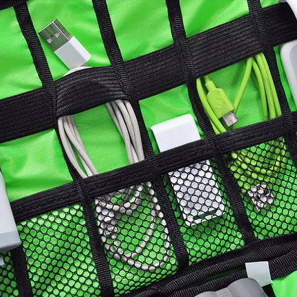 SearchFindOrder Outdoor Travel Kit Waterproof Nylon Cable Holder Bag Electronic Accessories USB Drive Storage Case Camping Hiking Organizer Bag