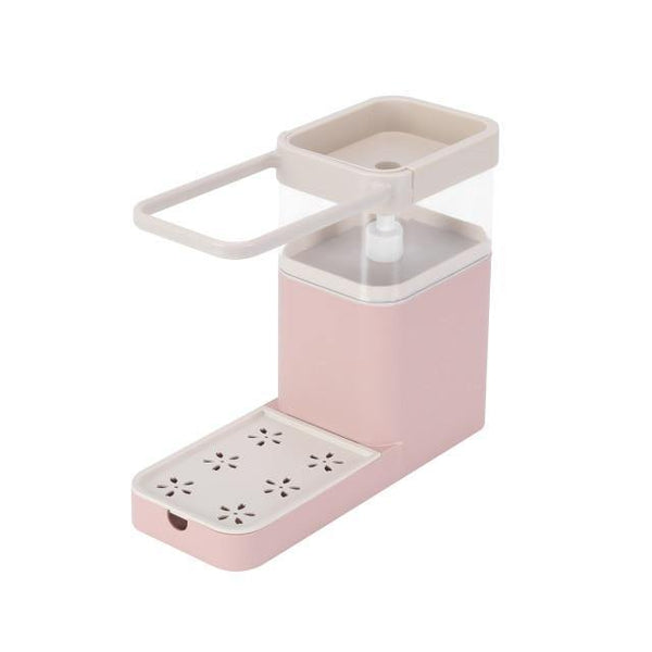 SearchFindOrder Pink Kitchen Storage Shelf 3-in-1 Soap Dispenser Towel Rack