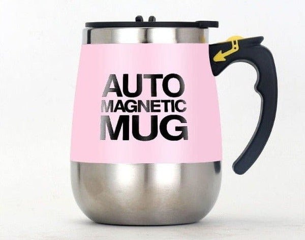 SearchFindOrder Pink Stainless Steel Magnetized Self Stirring Mug