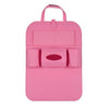 SearchFindOrder Pink Universal Car Back Seat Storage Organizer with Elastic Felt Storage Bag 6 Pockets Organizer