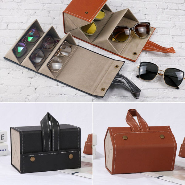 SearchFindOrder Portable Leather Eyeglasses/Sunglasses Organizer