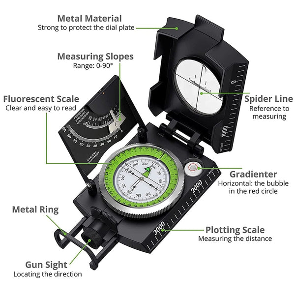 SearchFindOrder Professional Outdoor Survival Military Multi-Purpose Compass