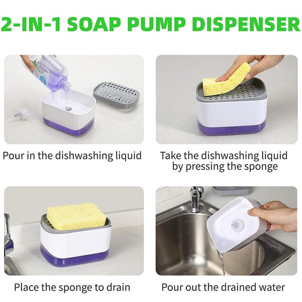 SearchFindOrder Push Style Kitchen Dish Soap Dispenser