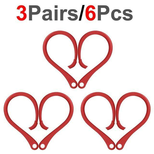 SearchFindOrder Red 3 Pairs Ear Hook AirPods Holder