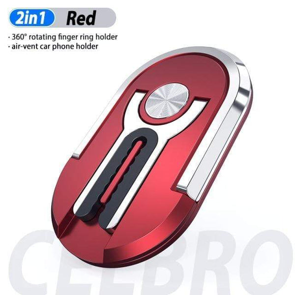 SearchFindOrder Red Multifunction Ring Kickstand & Mobile Car Vent Holder