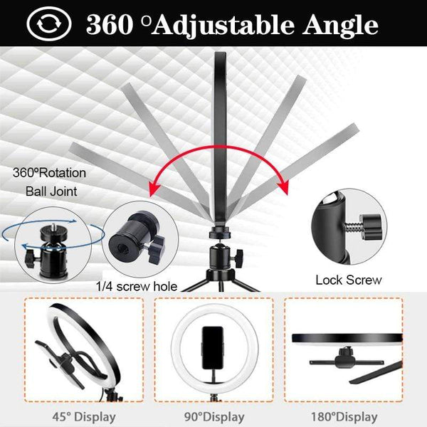 SearchFindOrder Remote Controlled 10 inch Multi-Color LED Selfie Ring Light with Stand