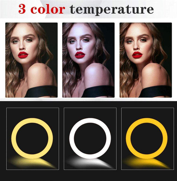 SearchFindOrder Remote Controlled 10 inch Multi-Color LED Selfie Ring Light with Stand