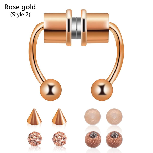 SearchFindOrder rose gold style2 Magnetic Nose Hoop Ring
