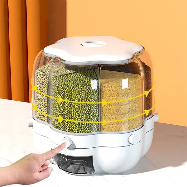 SearchFindOrder Rotatable Transparent Grain Seed Rice Cereal Dispenser