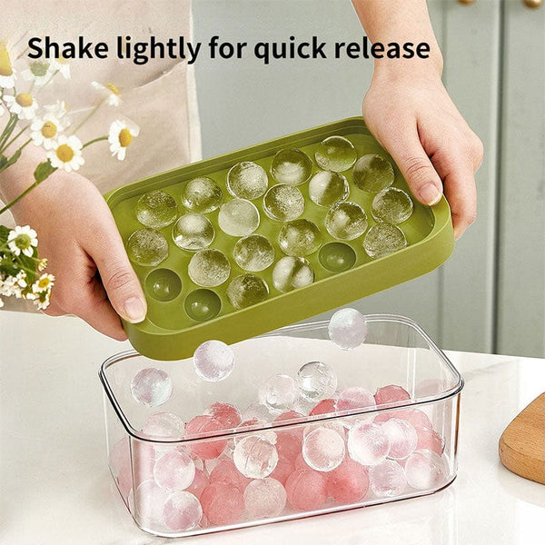SearchFindOrder Round Ice Cube Tray with Storage with Swift Release