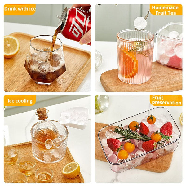 SearchFindOrder Round Ice Cube Tray with Storage with Swift Release
