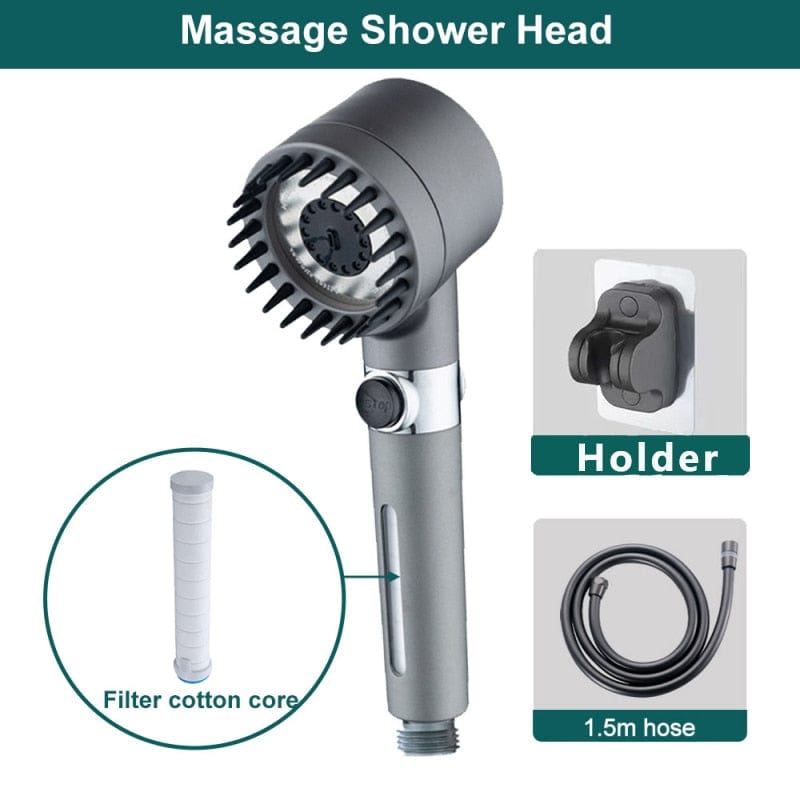 HighPressure Handheld Massage Shower Head with Powerful Shower Spray