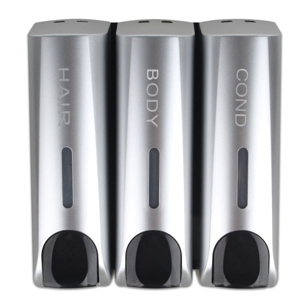 SearchFindOrder Siliver 3 / China Wall-mount Shower 350ml Soap Shampoo and Conditioner Dispenser