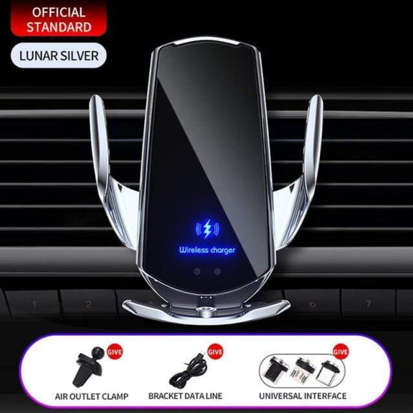 SearchFindOrder Silver 15W Wireless Charger With Magnetic USB Charger