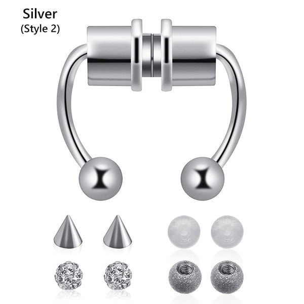 SearchFindOrder silver style2 Magnetic Nose Hoop Ring