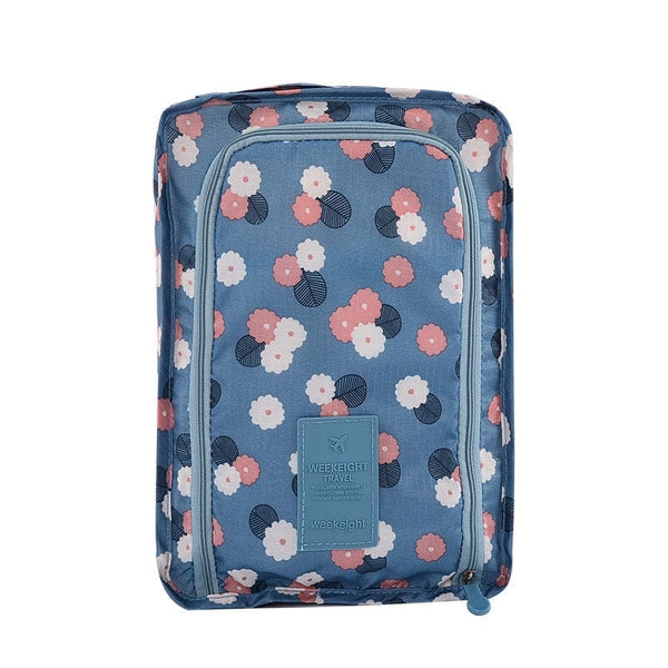 SearchFindOrder Small Blue flower / China Portable Waterproof Dustproof Travel Shoe Organizer Bag