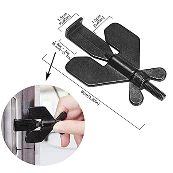 SearchFindOrder Stainless Steel Butterfly Portable Travel Door Stopper Lock