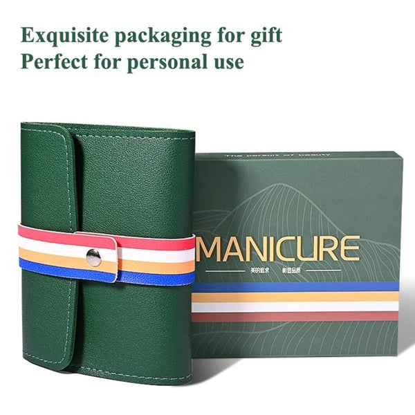 SearchFindOrder Stainless Steel Manicure Set with Bag