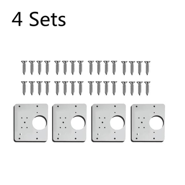 SearchFindOrder Stainless Steel Plate Hinge Repair Kit (4 Piece Set)