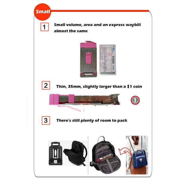 SearchFindOrder Stainless Steel Portable Foldable Trolley That Fits In Your Bag