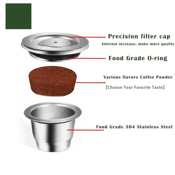 SearchFindOrder Stainless-Steel Reusable Coffee Filters For Nespresso Coffee Maker