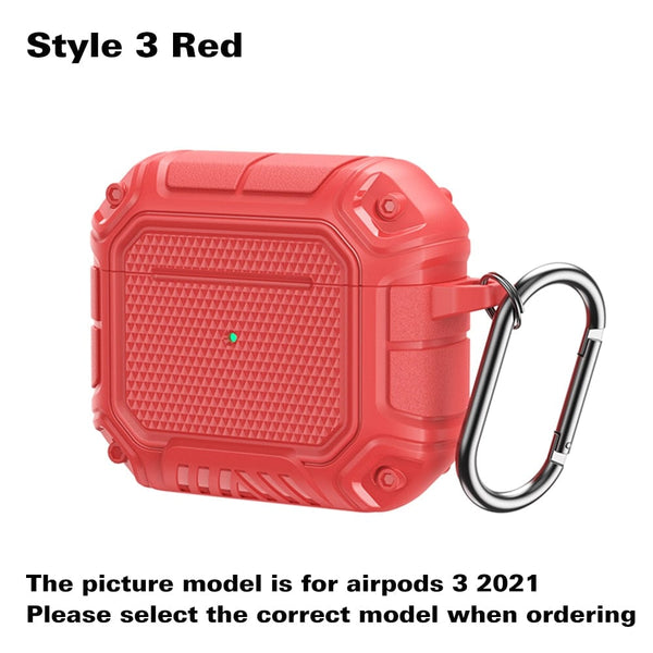 SearchFindOrder Style 3 Red / For Airpods 3 2021 Shockproof Protective Cover for Apple AirPods 1, 2 and Pro