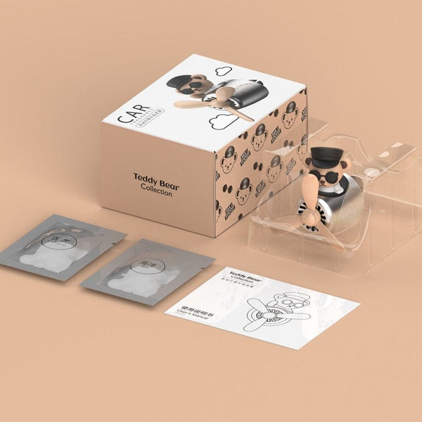 SearchFindOrder Teddy Bear / China Cute Bear Pilot Car Air Freshener with Rotating Propeller