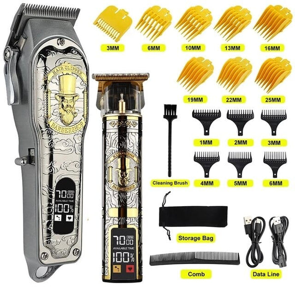 SearchFindOrder The Barbers Silver and Gold Professional Hair Trimmer with LCD Display