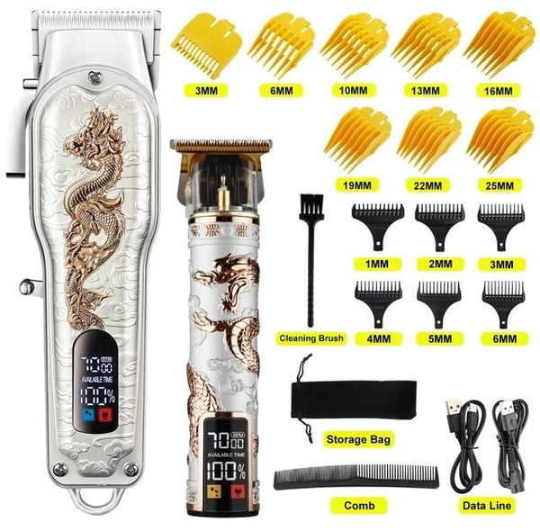 SearchFindOrder The Dragons White and Gold Professional Hair Trimmer with LCD Display