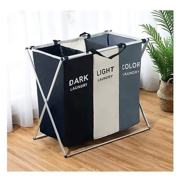 SearchFindOrder Three Tone Basket Sorter Foldable Laundry Basket Sorter