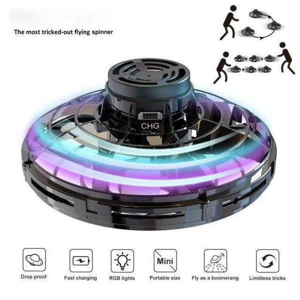 SearchFindOrder Toys Black UFO Fidget Spinner Aircraft
