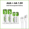 SearchFindOrder TYPE-C Rechargeable Lithium Ion Batteries AA 1.5V 2600mWh/ AAA 1.5V 55mWh