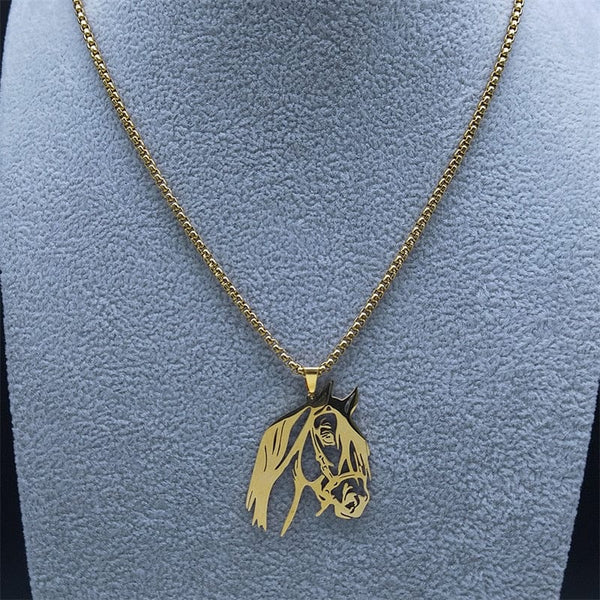 SearchFindOrder Unisex Stainless Steel Horse Head Pendant Necklace Ring and Key Chain