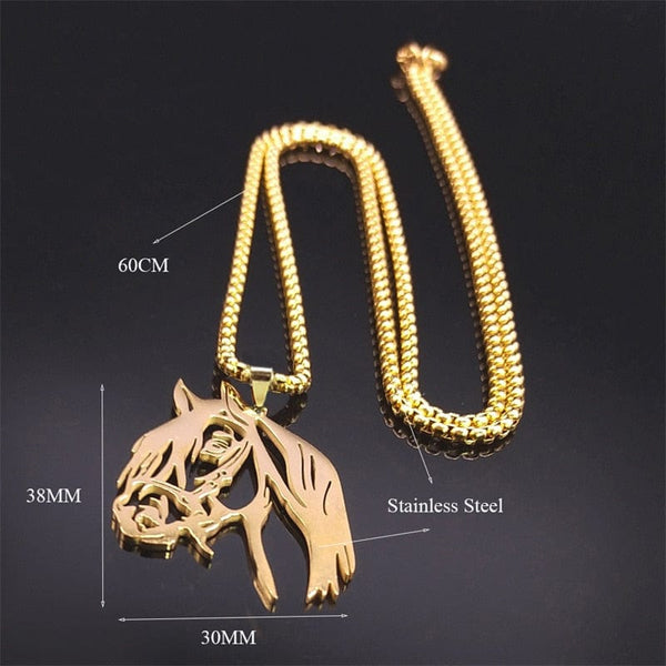 SearchFindOrder Unisex Stainless Steel Horse Head Pendant Necklace Ring and Key Chain