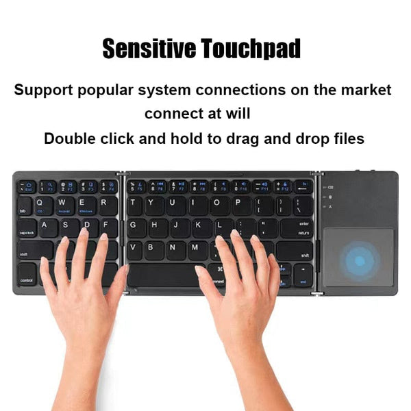 SearchFindOrder Universal Mini Foldable Wireless Keyboard with Touchpad