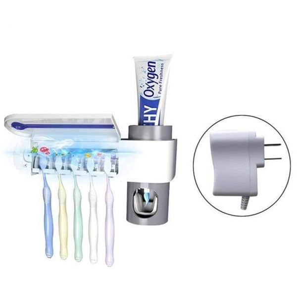 SearchFindOrder US Plug Wall Mounted Toothbrush Holder with UV Light Sanitizer