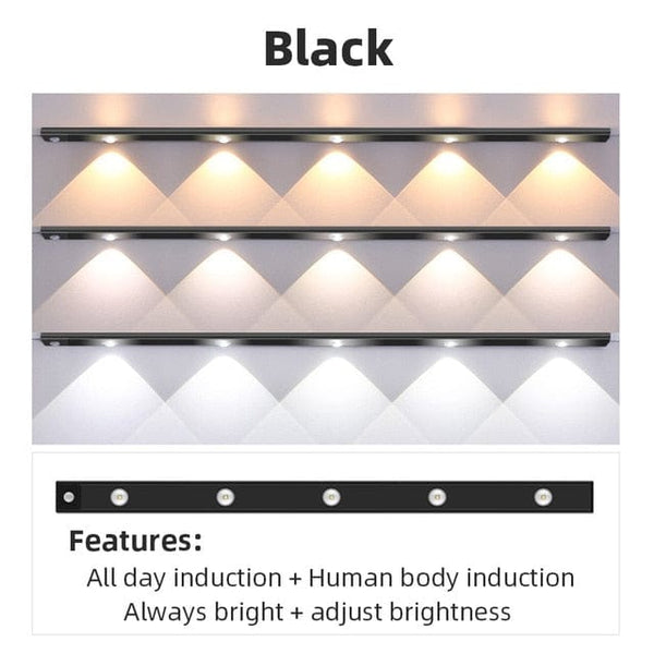 SearchFindOrder USB-Black / 20cm 2LED / 3 color dimming Motion Sensor Cabinet USB Light